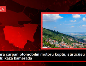 Bursa’da Duvara Çarpan Arabanın Motoru Koptu, Şoförü Yola Fırladı