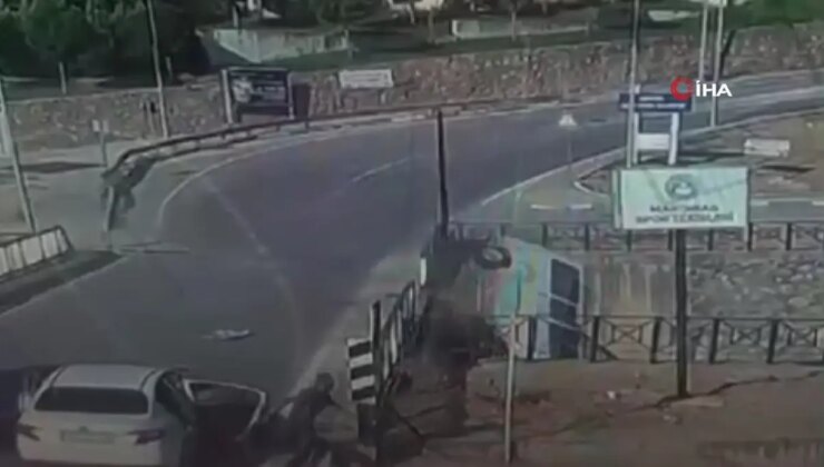 Minibüsün dereye düştüğü kazanın imgeleri ortaya çıktı