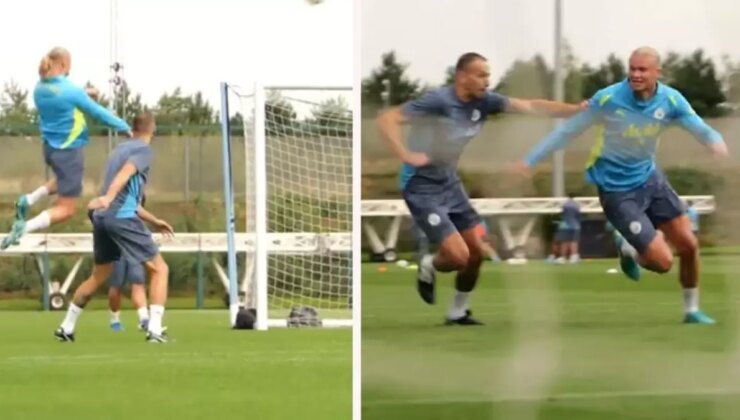 Sen insan mısın Haaland! Bitiricilik antrenmanında yaptıklarına bakın