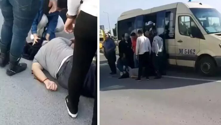 Dolmuşun kapısı apansız açılınca yolcu yere kapaklandı, sürücü ardına bile bakmadı
