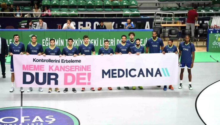 Tofaş ve Keravnos Maçında Göğüs Kanserine Dikkat Çekildi