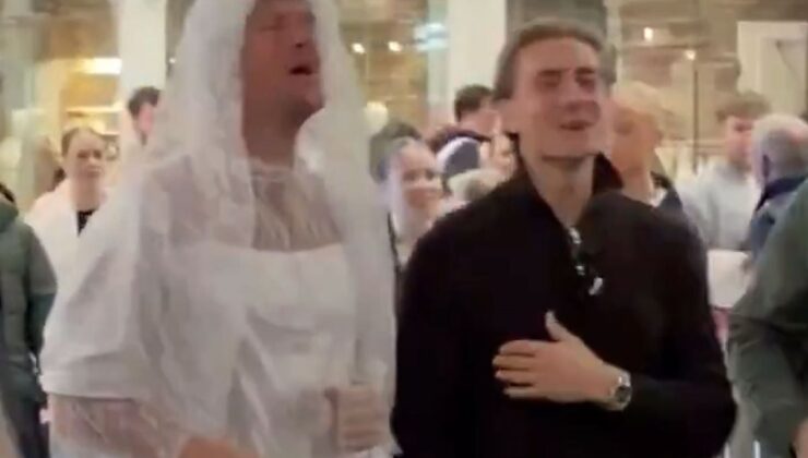 Gelinlik giyip müzik söyledi, reaksiyon gelince kendini bakın nasıl savundu